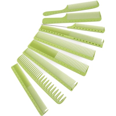 Ensemble de 9 peignes à cheveux professionnels résistants aux hautes températures pour stylistes pour hommes crêpage beige