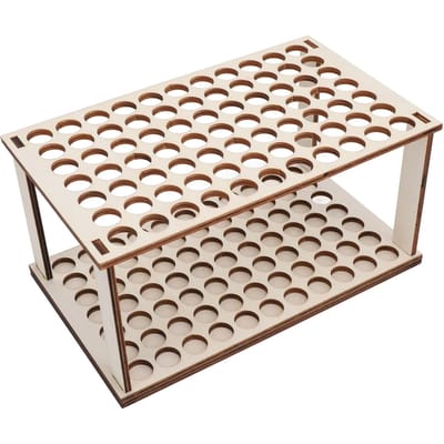 Support de rangement pour crayons Multi-trous Amovible Gain de place Structure en bois Organisateur de bureau pour stylos Diamètre 1,5 cm; beige