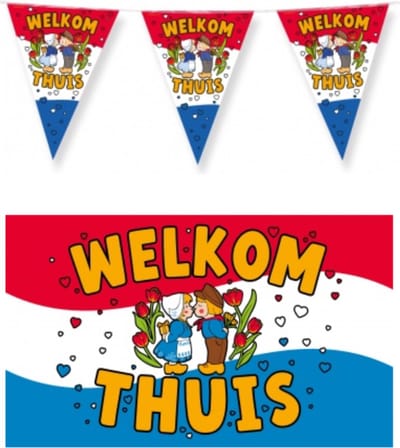 Welkom thuis versiering pakket – vlag – gevelvlag – paperdreams