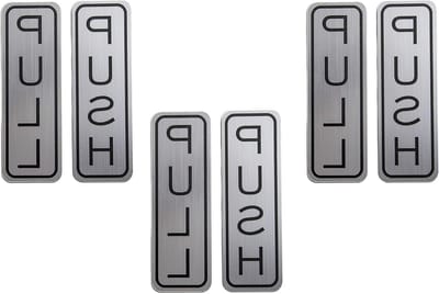 Deurbord Push Pull - Duw Trek Borden - Deur Aanduiding - Geborsteld RVS - 5 x 15 inch - Zilver