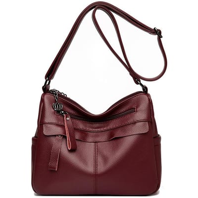 Nieuwe Crossbody Tas voor Dames Tas Zachte Leertextuur Middenjarige en Oudere Schoonmoeder Casual Tas Eenvoudige Europese en Amerikaanse Schoudertas black