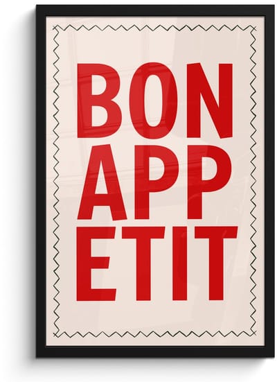 Poster in lijst - Fotolijst 40x60 cm - Posters - Blokletters - Rood - Kartelrand - Posterlijst zwart - Decoratie - Wanddecoratie woonkamer - Muurdecoratie slaapkamer