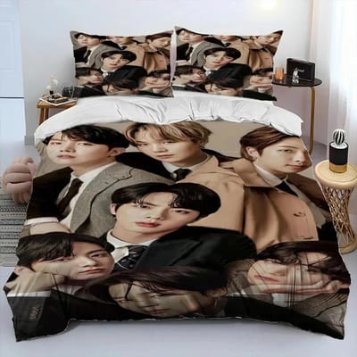 3D Stray Kids Kpop Zanger Ster Beddengoed Set Dekbedovertrek Bed Set Dekbedovertrek Kussensloop King Queen Twin Maat Jongens Meisjes Volwassenen 150*200cm 3pcs