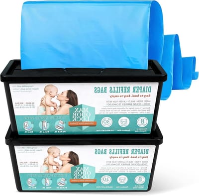 Navullingen Luieremmer - Luierzakken - Hygiënisch Afval - Max Odor Lock - 60 Stuks - Blauw