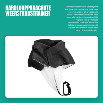 Dailygoods- Hardloopparachute Weerstandstrainer 5-15 kg - Snelheidstraining - Voetbal - Verstelbare Tailleband - Draagbaar - Opbergkoffer - Snelheidstrainer