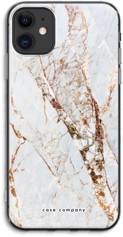Case Company® - Hoesje geschikt voor iPhone 11 hoesje - Goud marmer - Soft Cover Telefoonhoesje - Bescherming aan alle Kanten en Schermrand