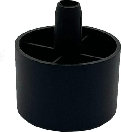 Meubelpoot met pin zwart rond Ø 5 cm en hoogte 3,5 cm van kunststof - Set van 4 stuks