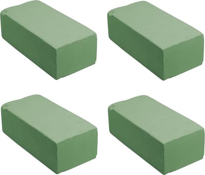 Rayher hobby Oase steekschuim - 4x - nat - groen - 23 x 11 x 8 cm - Voor echte bloemen