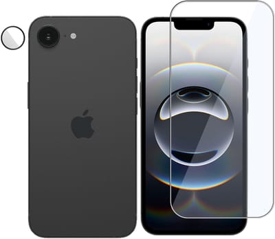 Screenprotector + Camera Screen geschikt voor Apple iPhone 16e Screenprotector - Gehard Glas - Rounded - Proteqt+