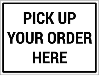 Pick up your order here bord | gecoat dibond materiaal | 20 x 15 cm
