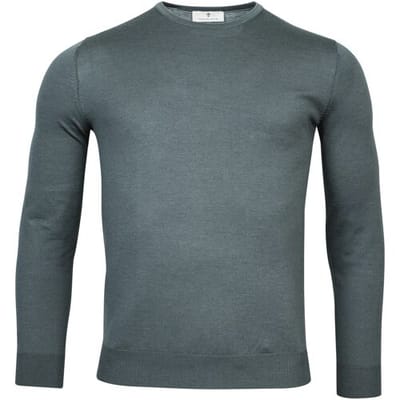 Thomas Maine Trui Fine Merino Crew Neck Single Knit Grijsblauw / male