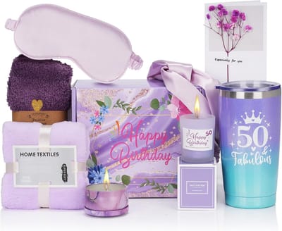 Persoonlijk 50e verjaardagscadeau voor vrouwen - wellness cadeau set voor vrouw die 50 wordt - echtgenote - moeder - zus - vrienden - werknemers