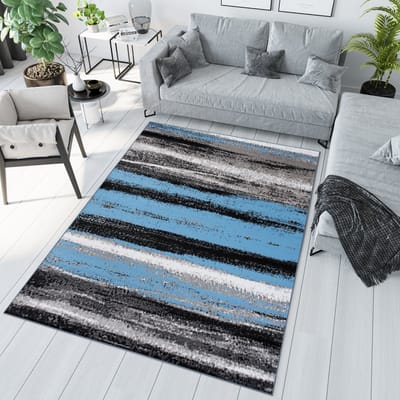 Tapiso Maya Vloerkleed Woonkamer Modern Grijs Blauw Tapijt Maat- 180x250