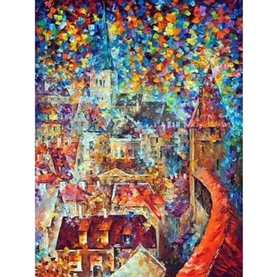 Borduren Handwerk Diamant Borduren Diy Steentjes Magisch Kasteel Diamant Kunst Muur Kunst Decor 20X30CM blue