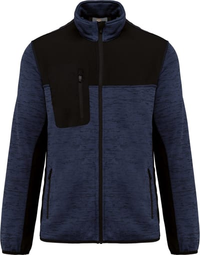 WK. Designed To Work Gerecycled herenjasje in polytricot WK9108 - Navy Melange / Black - 3XL