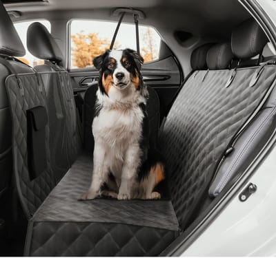 Famanu - Hondendeken voor achterbank auto – Waterafstotende autodeken voor honden met zijbescherming en kijkvenster – Krasbestendige autodeken voor achterbank