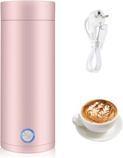 Draagbare Waterkoker – 400 ML - Mini Waterkoker - Portable Reis Waterkoker - Camping Waterkoker – In 5 Minuten Snel Koken - Roze