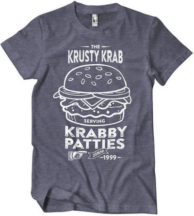 Spongebob The Krusty K-rab -T-shirt met K-rab-motief van Patties, kleur: navy/heather