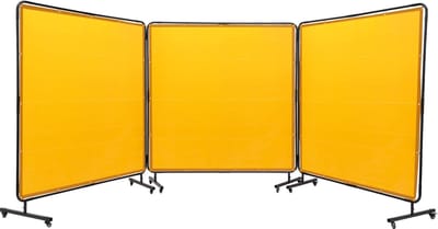 1,8 X 1,8m 3-Delig Lasgordijn, Vlamvertragend Vinyl met UV-Werende Bescherming en Zwenkwielen