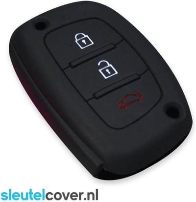 Autosleutel Hoesje geschikt voor Hyundai - SleutelCover - Silicone Autosleutel Cover - Sleutelhoesje Zwart