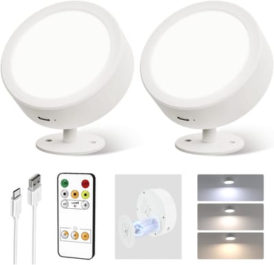 Draadloze Wandlamp met 5500 mAh Batterij en Afstandsbediening - Dimbare LED Wandlamp met 3 Kleurmodi voor Woonkamer, Slaapkamer en Kinderkamer (Set van 2)