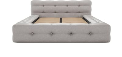 Vente-unique Bedframe stof lichtgrijs 180 x 200 cm (Super King Size Bed)