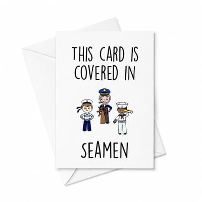 Enluxe Grappige Wenskaart - 'This Card is Covered in Seamen' - Humoristische Verjaardagskaart voor Vrienden En Familie - 18x12 cm, Hoogwaardige Kwaliteit met Inclusieve Envelop van Enluxe