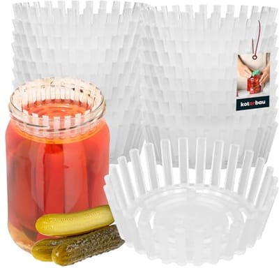 KOTARBAU® 20 Stuks Fermentatie gewichten, Fermentatie Schijf Set, Kunststof, 100 mm, Transparant, Verzwaringsgewichten voor Inmaken- Alternatief voor Glazen Gewichten, Herbruikbaar
