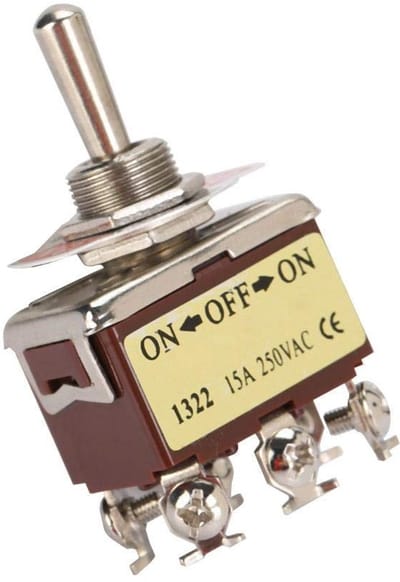 Allecto - Tuimelschakelaar - 6 Pin - Flexibel en Duurzaam - 3 Positie - AAN/UIT/AAN - Ideaal voor Elektrische Toepassingen - 15A 250V