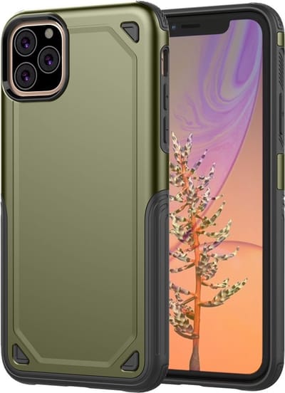 Peachy ProArmor protection hoesje bescherming geschikt voor iPhone 11 Pro Max case - Groen army