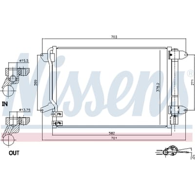 Condensator, airconditioning NISSENS 940238