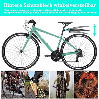 Verstelbare Fietspads Set van 2 - Universele Modderbescherming voor Voor- en Achterwielen Geschikt voor 20-27 Inch Mountainbikes en Fietsen