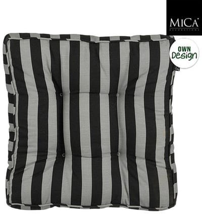 Mica Decorations Matraskussen Kim - 47 x 47 x 7 cm - Zwart