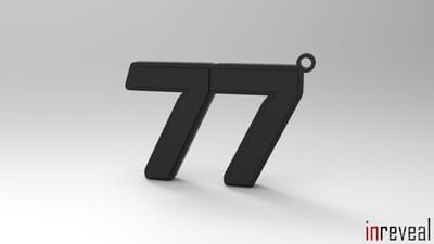 Sleutelhanger F1 '77' Valtteri Bottas (Formule 1) - 55x39x5 mm - Zwart