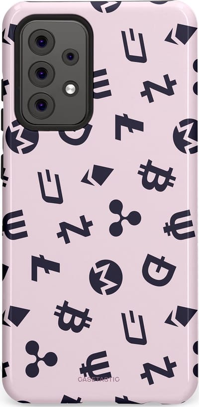 Casetastic Hoesje Geschikt voor Samsung A52 (4G/5G/s) - Stijlvolle Beschermende Duo-layer Case - Crypto flow