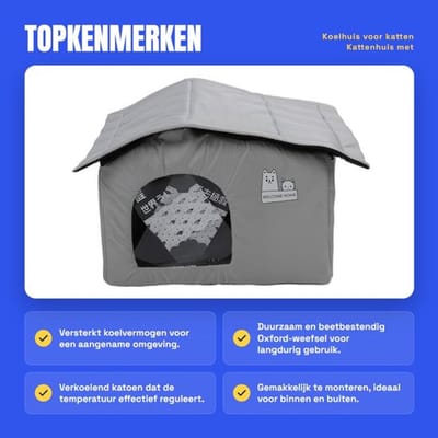 Solidchoice - Dailygoody - Koelhuis voor katten - Kattenhuis met airconditioning