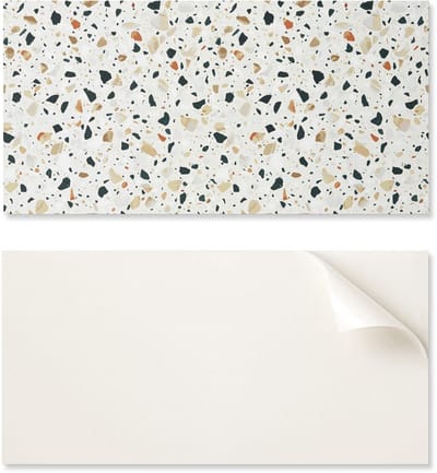 Zelfklevend decoratief vinylpaneel met print, 100x50 cm, patroon met stenen op de achtergrond.