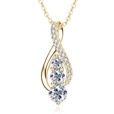 Lumici® Exclusive | GRA Gecertificeerde Lucky 8 Moissanite Ketting - 1.01 CTW - D VVS1 - Geelgoud Verguld S925 - Infinity Design - Voor Haar - Geluk & Liefde - Moederdag - Valentijnscadeau - Verrassing - Goud & Rhodium