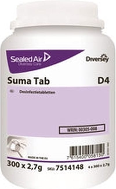 Suma | Tab D4 | Desinfectietabletten | Pot 300 stuks