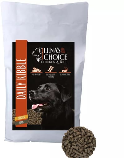 Luna’s Choice Adult Hondenvoer - 12 kg - Kip & Rijst - Geperste Brok - Hondenbrokken