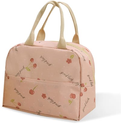JHUBERS- Lunchtas Thermo - Koeltas Klein - Opbergruimte - Werk/School - Reizen/Camping - Hoogwaardig Oxford-doek - Roze 32 x 22 cm