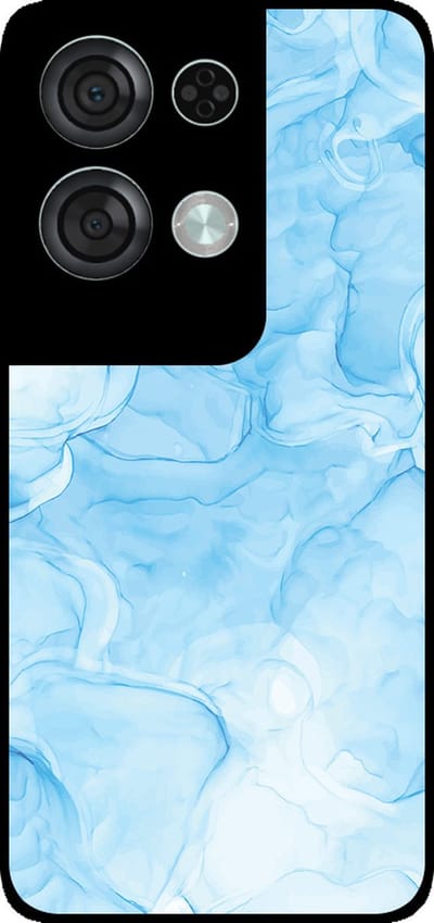 Smartphonica Telefoonhoesje Geschikt voor Oppo Reno8 Pro met marmer opdruk - TPU backcover case marble design - Lichtblauw geschikt voor Oppo Reno8 Pro