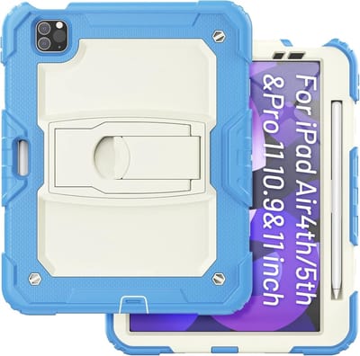 Tablet Hoes Geschikt Voor iPad Air 11 2024 Licht Blauw hoes met Screen Protector en Stand / iPad Air 5th/4th Generation 10.9 Inch hoes Shockproof