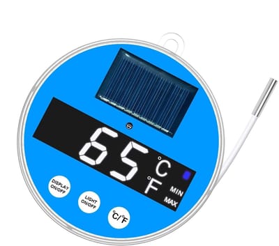 Draadloze zonne-zwembadtemperatuursensor, drijvend, zonne-energie – watertemperatuurmeter voor whirlpool, thuis, buiten, achtertuin, hotel, spa, cold plunge.