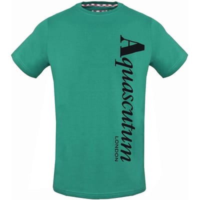 Aquascutum verticaal logo groen T-shirt