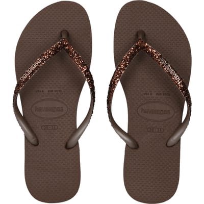 Havaianas Slim Slippers en Sandalen Dames - Bruin - Maat 33/34 - Plastic