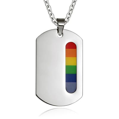 Regenboog kettinghanger RVS Dogtag
