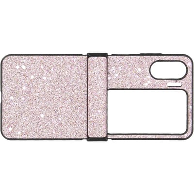 Flip Screen Telefoonhoesje Slijtvast Perfecte Pasvorm Glitter Design Gemakkelijk te Reinigen Hoes voor Oppo Find N2 roze