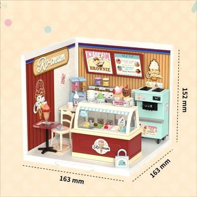 Robotime Flavorful Ice Cream - DW018B - Rolife Super Store Series - Bouwpakket - Miniatuur - Modelbouw - Cadeautip