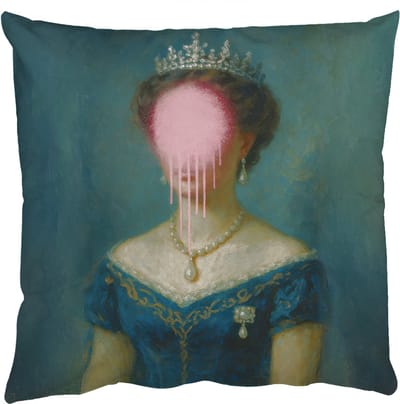 Sierkussens - Kussentjes Woonkamer - 50x50 cm - Kroon - Roze druipend verf - Portret